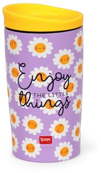 LEGAMI - Mug isotherme Hot&Cold Vacuum Tumbler, Daisy, fermeture hermétique, en acier inoxydable, contenance 275 ml, pour tous types de boissons