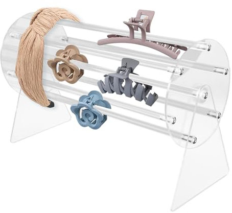 Watproofit Klauenclip Organizer, 360° Drehbar Haarspangenhalter, Klarer Acryl Ausstellungsständer, Haarkralle Clip Organizer, Haarklammer Organizer, Claw Clip Aufbewahrung (Wandmontiert)