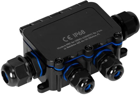 MIRATIC Wasserdichte Abzweigdose für Außenbereich IP68 Verteilerdose Aufputz HD Abzweigdose Aufputz 0,5 – 6,0 mm² Kabelanschlussdose Ø 7 – 12 mm UV und stoßbeständig IK09 (4 Wege: 2xM20, 2xM16 - T)