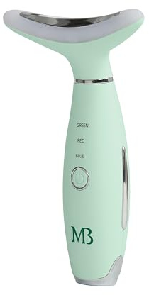 Mario Badescu Triple Light Thermal Face and Neck Massager, Red, Blue & Green LED Light Therapy Facial Device, Warm Massage & Vibrations for Firming, Sculpting & Radiant Skin