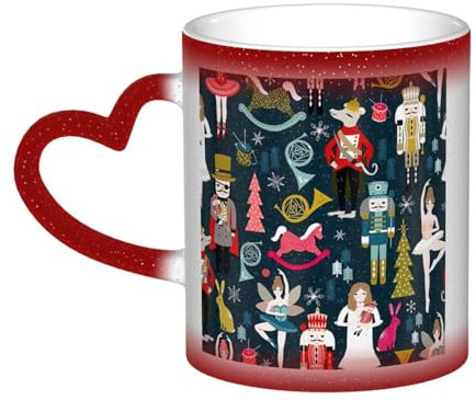 Rich&Rabbit Tasse en céramique sensible à la chaleur pour femme Motif casse-noisette Ballet danse de Noël