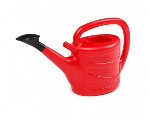 Zarviczonia Watering Can Versatile for Indoor and Outdoor Use, featuring a Detachable Sprinkler Rose Head and an Extended Spout, ideal for both Houseplants and Garden Plants 5L/10L (Red, 5L)