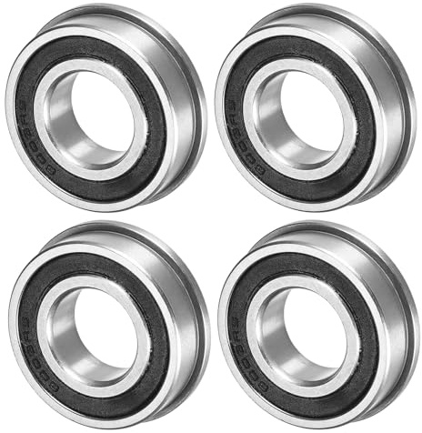 M METERXITY 4erPcs F6003-2RS Flanschkugellager 17 x 35 x 10mm | Flansch Rillenkugellager, Chromstahl GCr15, Doppelt Gummiabgedichtet, Für Schubkarren/Drucker/Faxgeräte/Elektrowerkzeuge