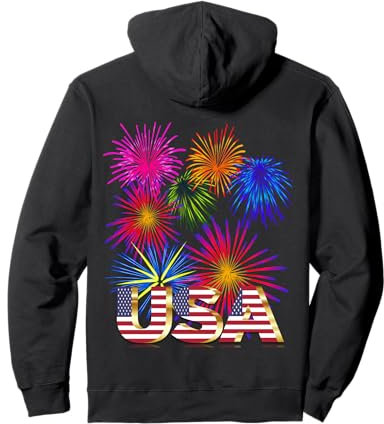 USA Feuerwerk 4. Juli Unabhängigkeitstag Pullover Hoodie
