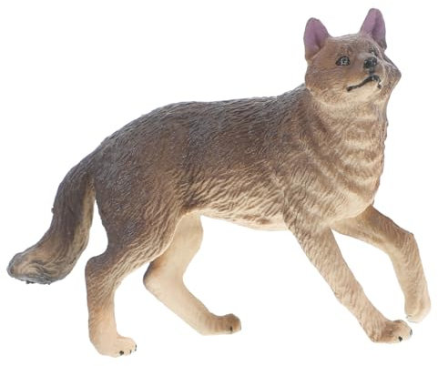 POPETPOP Modèle Loup Plastique Décoratif Mini Figure Animale Sauvage Réaliste Jouet Collection Garçon Fille Ornements Faune Cadeau Éducatif