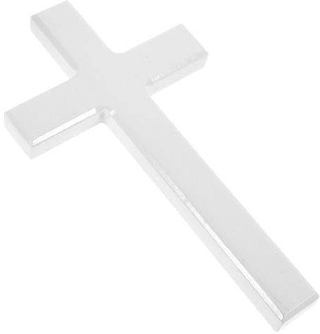 GLEAVI Holzkreuz Wanddekoration Modernes Weißes Hängendes Kreuz Aus Massivem Holz Für Zuhause Und Büro Dekoratives Religiöses Accessoire Geeignet Für Schlafzimmer Wohnzimmer Und Bibliothe