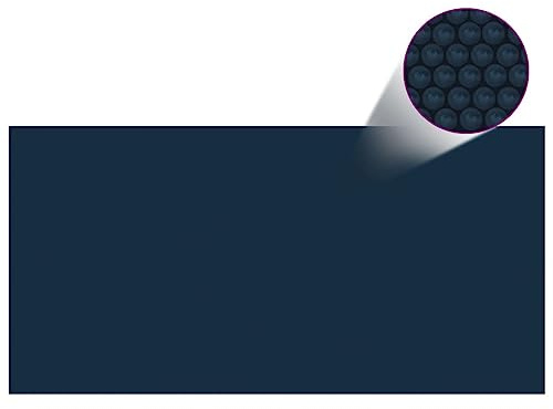 Massbinet Treibende Pool-Solarplane PE 600x300 cm Schwarz und Blau