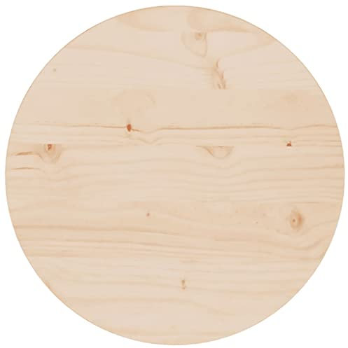Mesa de madera de pino maciza, bandeja redonda de comedor de 40 x 2,5 cm, plato de restaurante amarillo fácil de limpiar para bar, consola y mesas bajas, decoración versátil para el hogar
