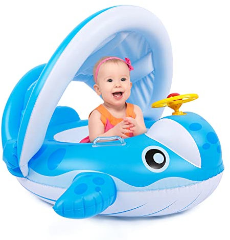 Peradix Baby Ciambella da Nuoto con Protezione Solare, Salvagente per Bambini Piccoli 9-36 Mesi