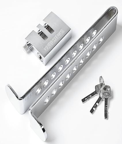 Bloccaggio a pedale regolabile per freno e frizione, dispositivo di sicurezza antifurto a 9 fori, serratura in acciaio inox resistente per furgoni, auto e camion con 3 chiavi