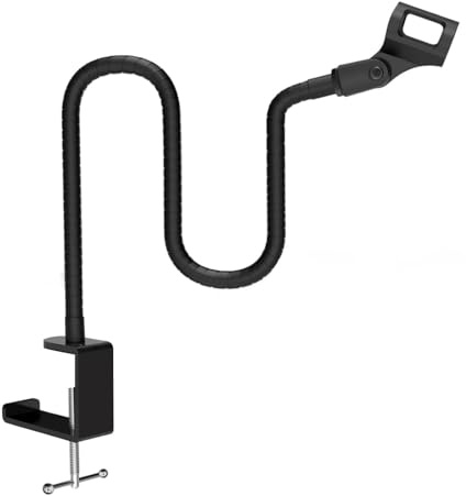 NonMiFyR Supporto per Microfono a Collo D'Oca, Supporto per Microfono Flessibile, Compatto, da Tavolo, per Giochi E Riunioni, con Cuscinetto Antiscivolo E