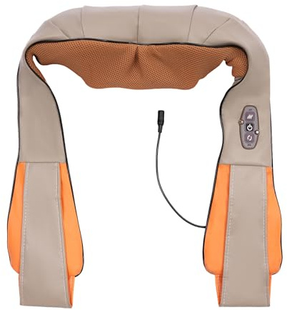 Nackenmassagegerät mit Wärme, 24W Massagegerät mit 3D-Massage Infrarot-Wärme & Ergonomisch, Schultermassagegerät 37-40°C Massage für Nacken Büro, Reisen und zu Hause, Beige