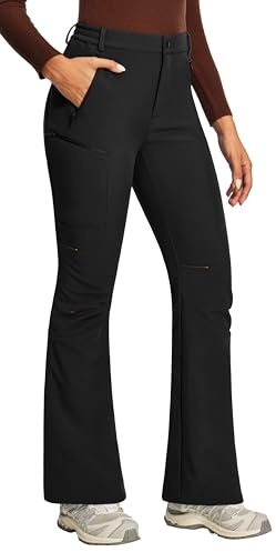 IUGA Women's Snow Ski Pants Thermal Fleece Lined Pants Waterproof Softshell Insulated Snowboarding Winter Hiking Outdoor