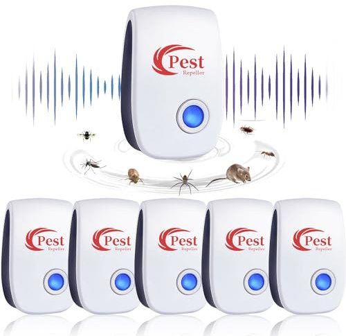 Répulsif Ultrason Souris et Rats 6 Pack, Puissant Ultrasonique Contre Les Nuisibles for Anti Mouse Rats Rongeurs Araignée and Other Pests Efectively