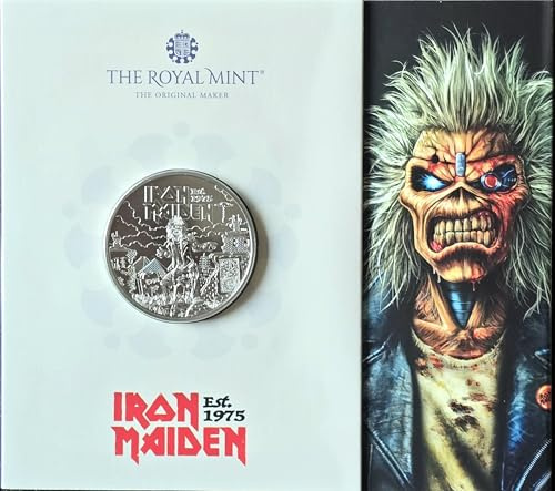 CrawleyCoins 2025 Iron Maiden Music Legends UK £5 Brilliant Uncirculated Coin in Mint Pack