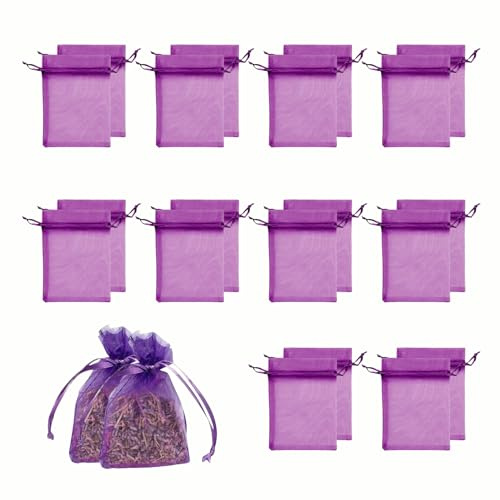 20 Stück Lavendelsäckchen leer 7×9cm, Stoffsäckchen für Lavendel, Duftsäckchen zum Befüllen mit Kordelzug, kleine Leinensäckchen, Geschenkbeutel Stoff für Kräuter Trockenblumen