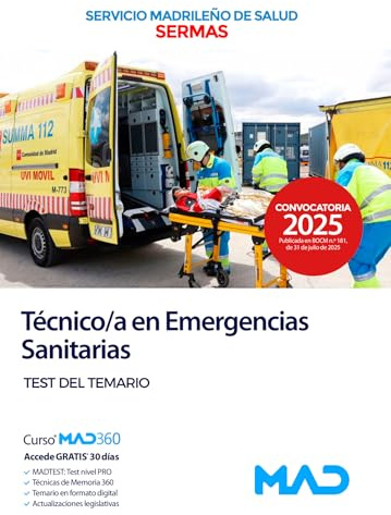 Técnico en Emergencias Sanitarias del Servicio Madrileño de Salud. Test del temario