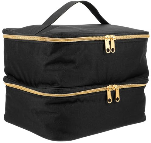 Alipis Bolsa Organizadora Portátil Diseño de Doble Capa Capacidad para 30 Botellas Material Nylon Resistente y Cierre Seguro para Esmaltes de Uñas para Viaje