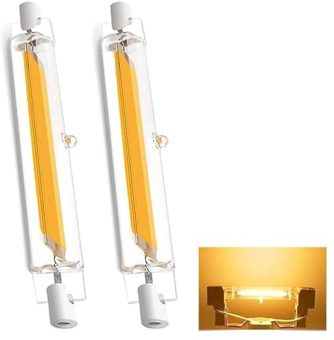 ACAATVE R7S LED 118mm Dimmbar Warmweiß 3000K 2000LM | 20W LED R7S 118mm Lampen Ersatz für 200W Halogenstab, Kein Flackern, 360°Abstrahlwinkel für Stehlampe Wandleuchte Deckenfluter, 2er Pack