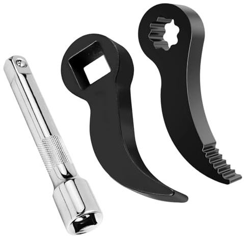 JSUOEO 3 PCS 1/2 Inch Crowbar Key Adapter wiht Breaker Bar, Pry Bar Wrench Adapter Head Tools for Tight Spaces Automotive and Machine Repair