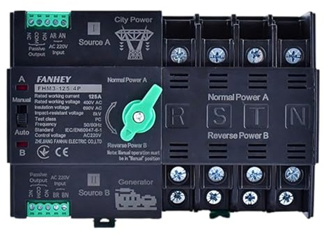 Interruptores de transferencia automática de doble potencia, 125 A, cambio de copia de seguridad suave, conmutación automática, dos potencias para el hogar, interruptores pequeños para el hogar