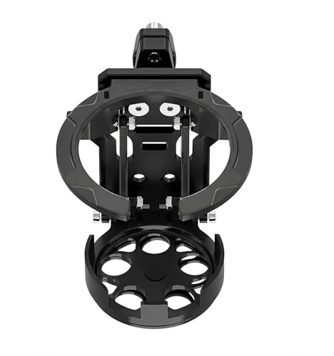 Foldable Bike Cup Holder, ABS/Metal Universal Drink Bottle Holder, Drill-Free Non-destructive Installation, Hollow Ventilated Tray, Hook, Fits 1.8-3cm Handlebar for Bicycle E-bike Motorcycle Strollerr