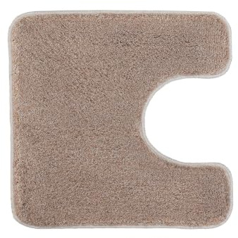 Kleine Wolke WC-Vorleger Relax Taupe 55 x 55 cm mit Ausschnitt | OEKO-TEX zertifiziert, rutschhemmende Unterseite, für Fußbodenheizung, maschinenwaschbar, 100% Polyacryl