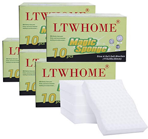 LTWHOME Magic Wellen Typ Melamine Hochdruck Hohe Temperatur Schwamm 115 x 90 x 20mm (50 Stück)