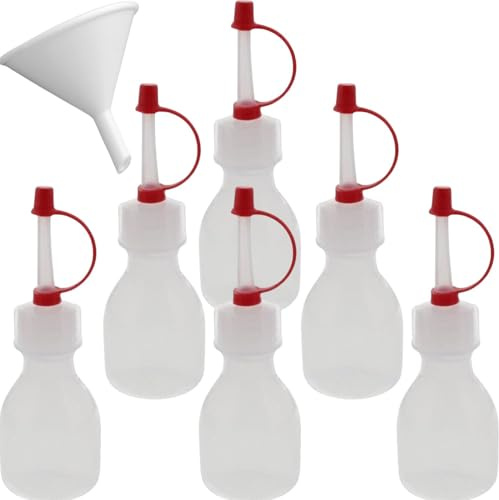 mikken 6 Spritzflaschen 20 ml Dosierflaschen made in Germany - inkl. Einfülltrichter