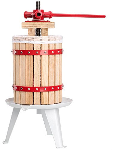 tectake® Exprimidor Manual Prensa Mecánico con Malla de Prensado, Prensa de Zumo Exprimidor de Naranjas Extractor de Jugo Zumo de Manzana Zumos Fruta Vino Blanco Vino Tinto - Capacidad: 6 Litros
