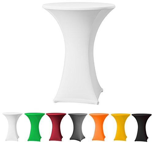 Babat Stehtischhusse Stretch in Farbe weiß und Durchmesser 70-75 für Bistrotisch/Stehtisch