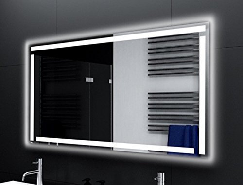 SARAR Badspiegel Spiegel Badezimmerspiegel mit schmaler rundum LED-Beleuchtung 70x170 cm Made in Germany eckiger Wandspiegel Mirror Spiegel Bad mit Licht nach Maß Designo MA4116