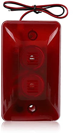 Sirène de stroboscope de 12V 15W câblée, protégez le système d'alarme lumière rouge clignotante 120dB de stroboscope d'alarme sécurité système alarme pour la sécurité à la maison