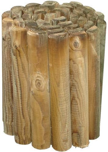 PEBSHOP Zaun aus imprägniertem Holz ROLLBORDER (Ø 5 x L 200 x H 20 cm)