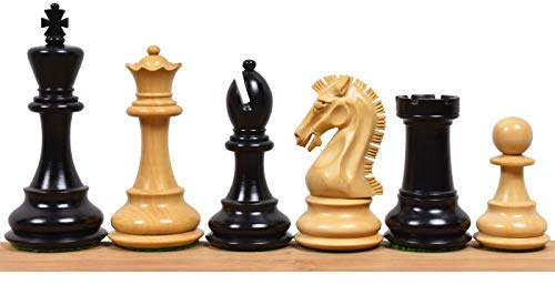 RoyalChessMall- 3.9“ Craftsman Serie Staunton Schachfiguren Nur Set-Doppelt gewichtetes Ebenholz