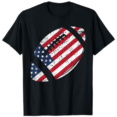 American Football US Flag 4th of July Patriotic Graphic Men T-Shirt