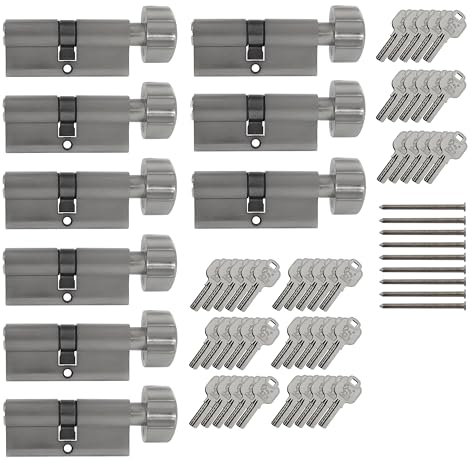 9x Knaufzylinder KD 80 mm 40/40 gleichschließend inkl. 45 Schlüssel