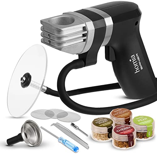 Cocktail Smoker Kit - Whiskey Smoker Kit - Smoke Infuser Birner PRO - Starter Kit, 11 PCS, with Accessories and Wood Chips - Indoor Smoker - Gift for Men