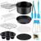 YINGRACE 8in Heißluftfritteuse Zubehör, 11 Stk Zubehörset fur Airfryer fritte usen fur Ninja 5,2L, Tefal EY4018/EY401D 4,2L, Uten 4,5L, COSORI 4,7L Luftfritteuse, BPA-frei, Antihaftbeschichtung