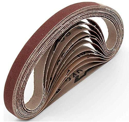 12x Fabric Sanding Belts 13x457mm – 40 Grit – Compatible with Black & Decker® Power File – Durable Sandpaper Belts for Wood, Metal, Plastic