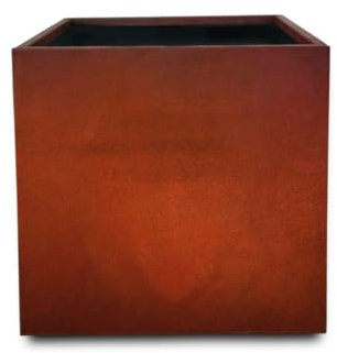 Watbick Corten Stahl-Pflanzgefäß, würfelförmig, quadratisch, für den Außenbereich, rustikale Metallbox, für gewerbliche und private Nutzung, Größe 45,7 x 43,2 x 43,2 cm
