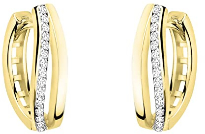 SOFIA MILANI - Damen Ohrringe 925 Silber - teils vergoldet/golden & mit Zirkonia Steinen - Bicolor Ohrstecker - E1703