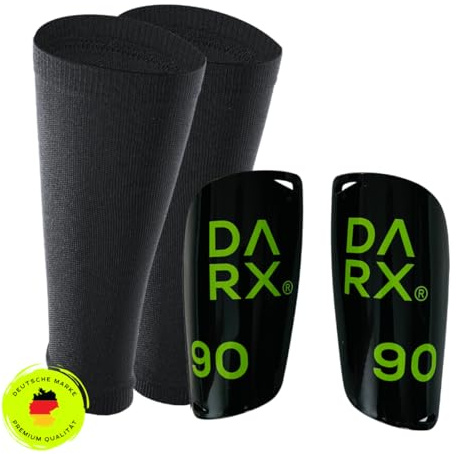 DARX® - Innovatives Schienbeinschoner Set - Leichter Schienbeinschoner I Spezial Schonerhalter - wahlweise mit Gripsocken oder Sportsocken- Unisex für Jugendliche & Erwachsene