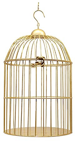 NEWCES Großer Vogelkäfig Europäischer Retro Eisen Vogelkäfig Blumenständer Vogelkäfig Balkon Außendekoration Heimtierbedarf Dekorativer Vogelkäfig Kakadukäfig (Size : 19x19x35CM)