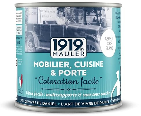 MAULER Peinture Cuisine & Bains Multisupports Coloration Facile Blanc 2,5L | Peinture sans ponçage ni sous-couche (hors bois tannique) - Norme Jouet NF EN 71-3 - Manufacture Mauler depuis 1919