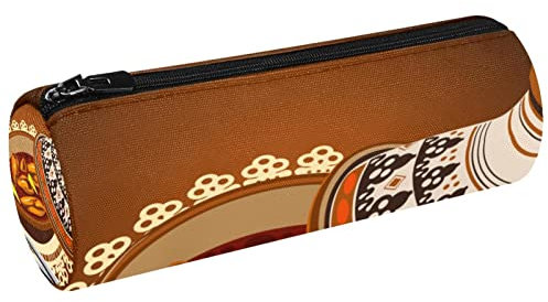 Sambal Poulet Tajine Served with Olives Pot Canvas Pen Case Coin Purse Cosmetic Makeup Bag for Student Stationery School Office Storage, Multi#01, 20x6.3cm/7.9x2.5in, Trousses à crayons