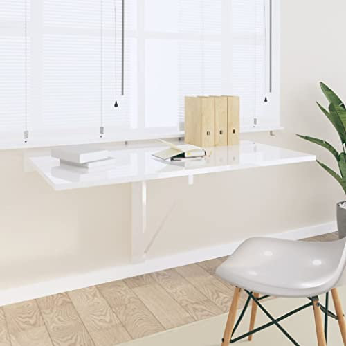 INLIFE Wand-Klapptisch Hochglanz-Weiß 100x60x56 cm Holzwerkstoff,11.15kg,342649