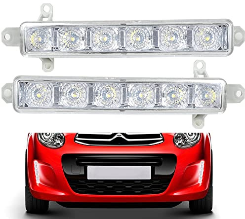 BATLAM 2 Stück Nebelscheinwerfer Tagfahrlicht 9802795580 Für Peugeot 308 2013-2020 Für Citroen C-Elysee Berlingo B9 C1 C3 MK2 2005-2020