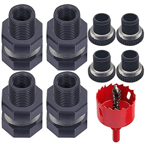 smashing Rain Barrel Spigot Kit | PVC Pipe Connector Bulkhead Fitting Plugs | Leakproof Accessory for Water Tank Gallon Drain Bucket, Ponds, Tanks, Aquariums, Bathtubs