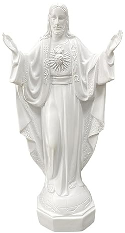 rockible Escultura de Estatua de Jesús, Adorno de Jesús de Ilustraciones coleccionables, Figura Religiosa de Resina de Jesús para la decoración del Coche del, Blanco